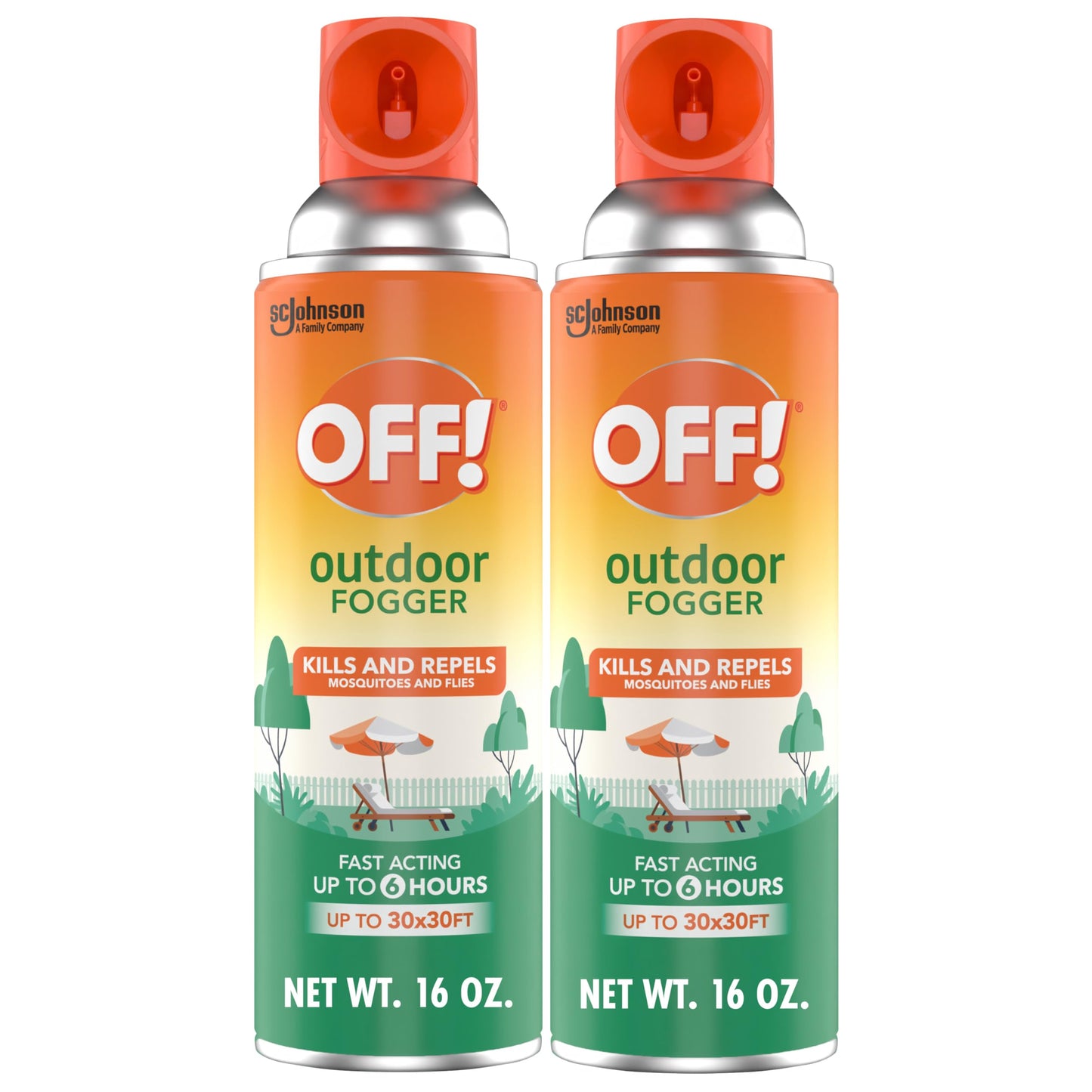 OFF! Outdoor Insect & Mosquito Repellent Fogger, Backyard Pretreat, Kills & Repels Insects in an up to 900 sq, ft, Area, 16 oz (Pack of 2)