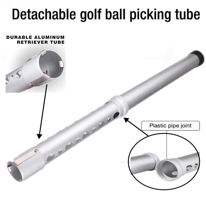 Asyxstar Golf Ball Retriever Golf Ball Picker Upper with Telescopic Pole and Ball Tube Golf Ball Collector Golf Ball Grabber Picker Adjustable Handle Pick Up Tool