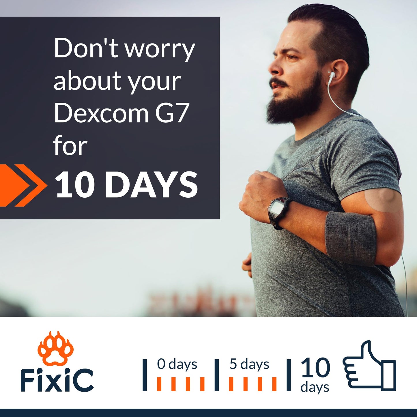 Fixic G7 Over Patches - 25 Pack - Premium Adhesive Patches Compatible with Dexcom G7 & Stelo CGMs - Waterproof Adhesive - Pre-Cut Back Paper - Long Fixation for Your Sensor! (Upgraded, Tan)