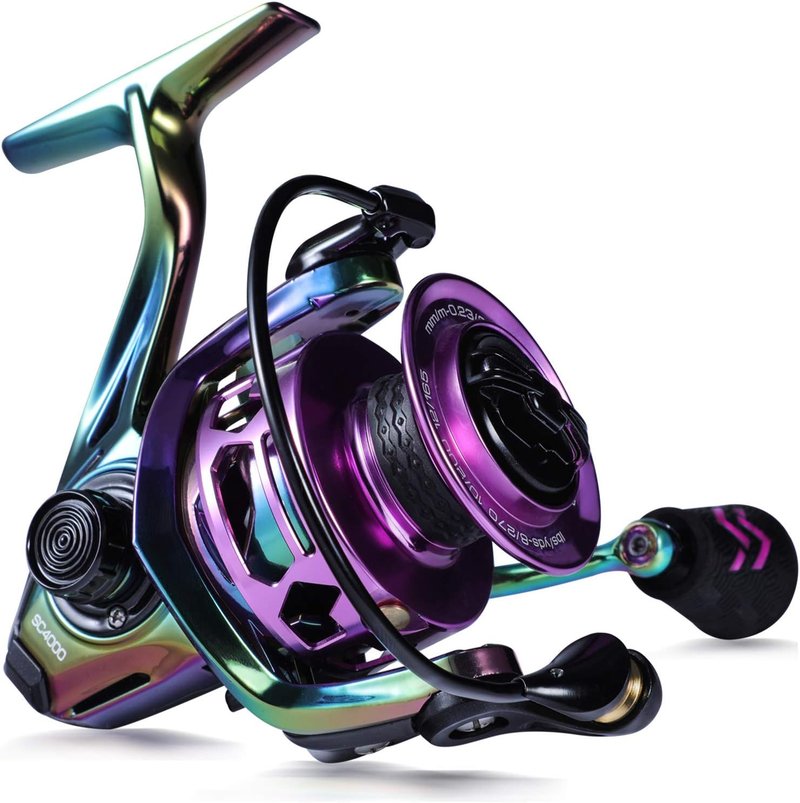 Sougayilang Fishing Reel - Colorful Ultralight Spinning Reel with Graphite Frame | 6.0:1 High Speed, 39 lbs Carbon Drag for Saltwater & Freshwater Fishing