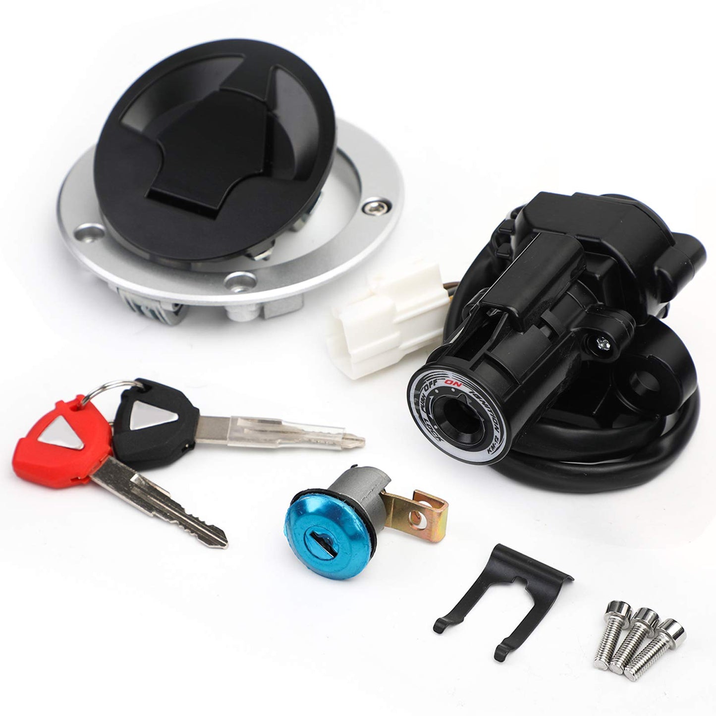 VIPIH Ignition Switch Cap Lock Keys Kit Fit For Kawasaki ZX1000 ZX636 Ninja ZX10R ZX6R Z100SX 2011-2019