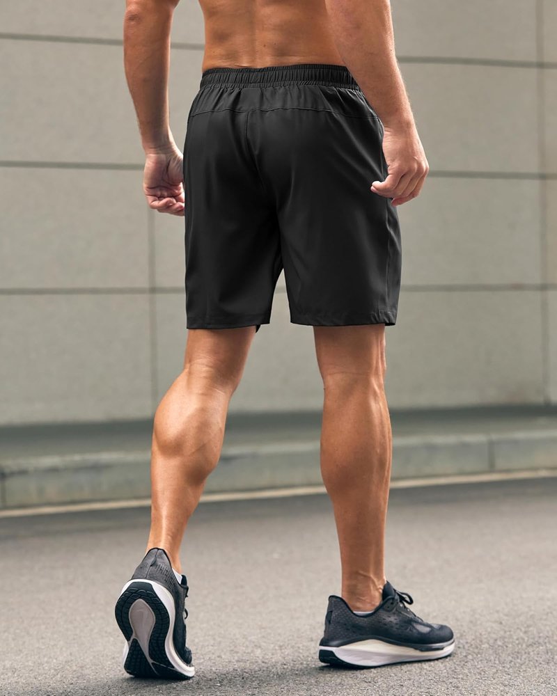 Men's Athletic Running Shorts - Quick Dry Workout Gym Shorts with Zipper Pockets | 7"/5"/9" Sizes for Basketball & Hiking