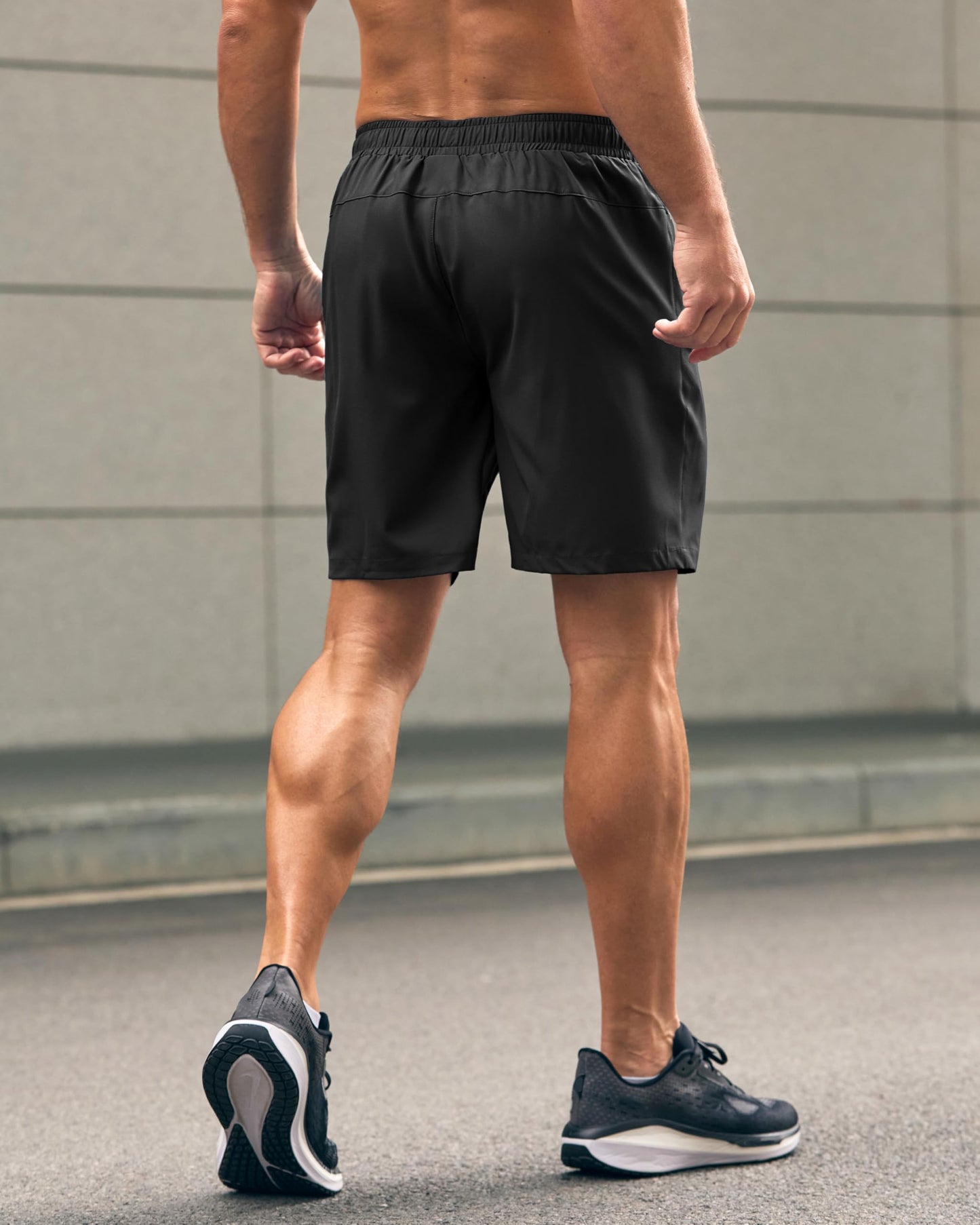 G Gradual Men's Athletic Running Shorts with Zipper Pockets Quick Dry 7"/ 5"/ 9" Workout Gym Shorts for Basketball Hiking(Black,7XL)