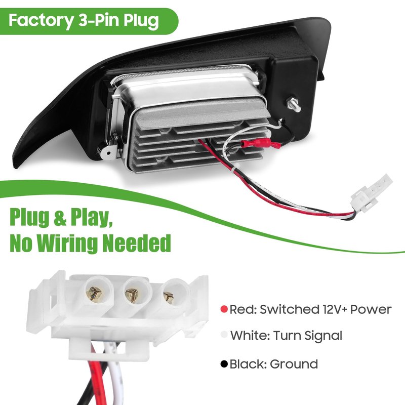 10L0L Golf Cart Headlight Kit for EZGO TXT 1996-2013 Gas & Electric, 12V Driver & Passenger Side, EZGO TXT Headlamp Kit with 3Pin Connector