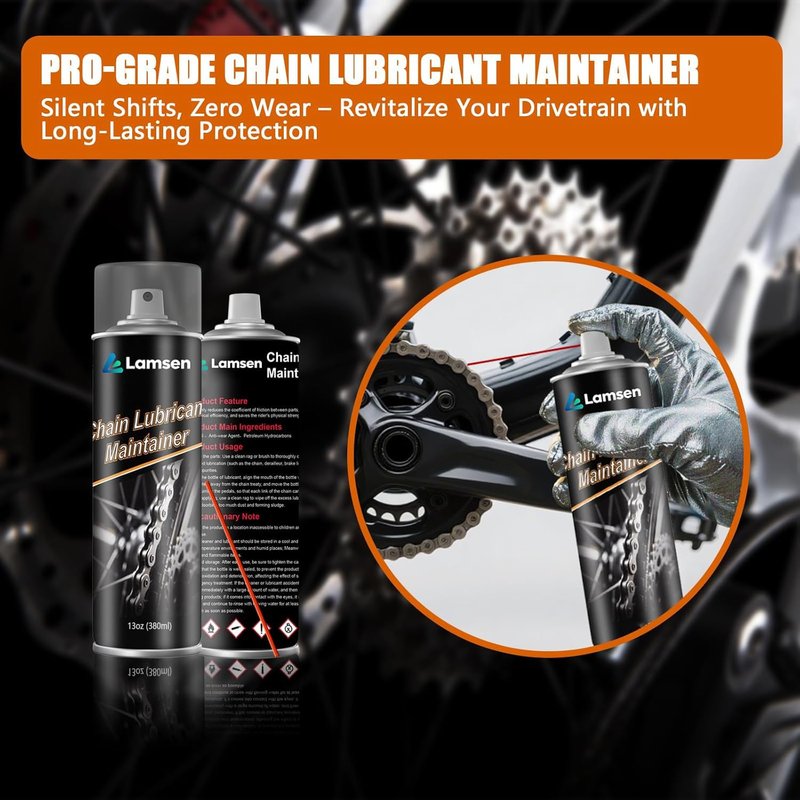 Lamsen Chain Cleaner Kit, Professional Bike Chain Cleaner Set, Motorcycle Cleaning Kit with Chain Cleaner & Chain Lube Including Brushes and Gloves for Cleaning and Maintain All Bicycles (1 Pack)