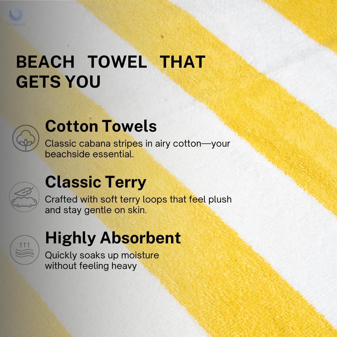Oversized Cotton Turkish Beach Towel - Quick Dry, Absorbent | 30"x60", Cabana Mix, 4 Pack