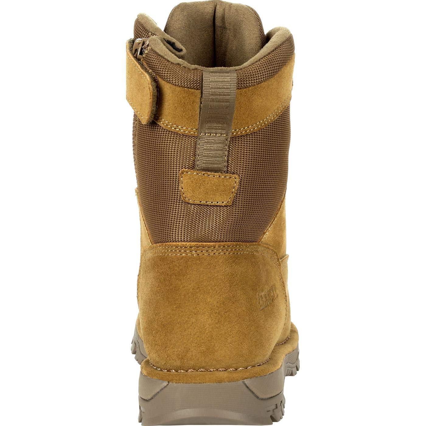 ROCKY Portland 8" Side Zip Composite Toe Public Service Boot, Coyote Brown, Size 9(W)