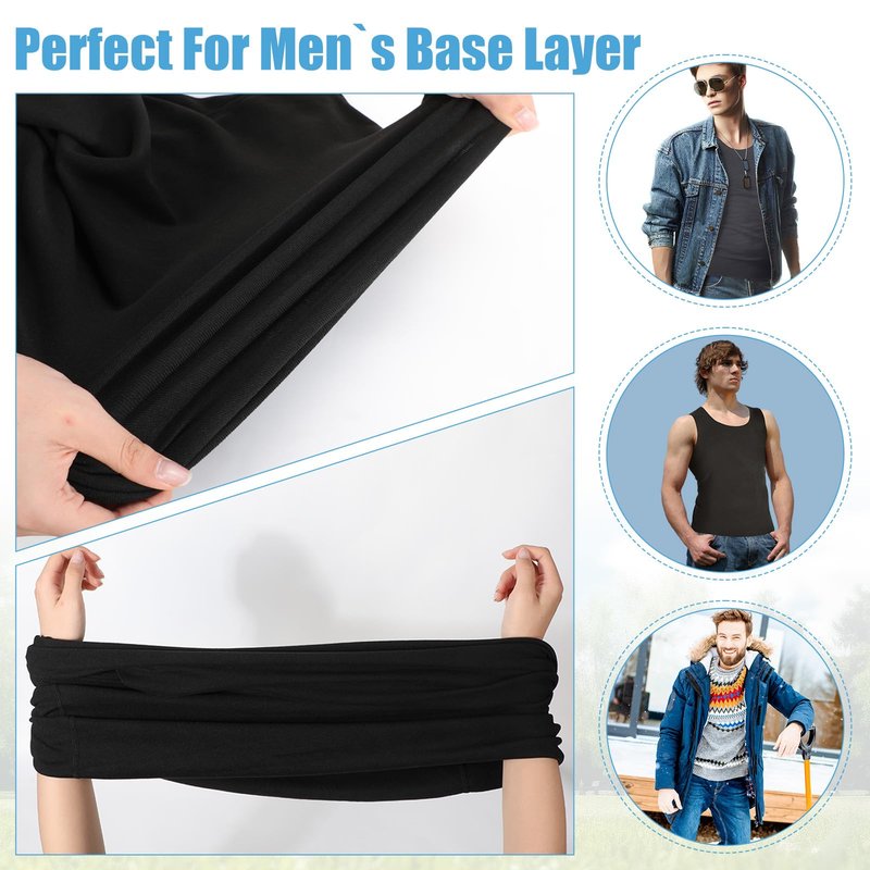 Toulite 3 Pcs Thermals for Men Tank Top Winter Thermal Sleeveles Shirts Men Underwear Tops Warm Undershirt Base Layer Vest(Black、Grey、Dark Grey,M)