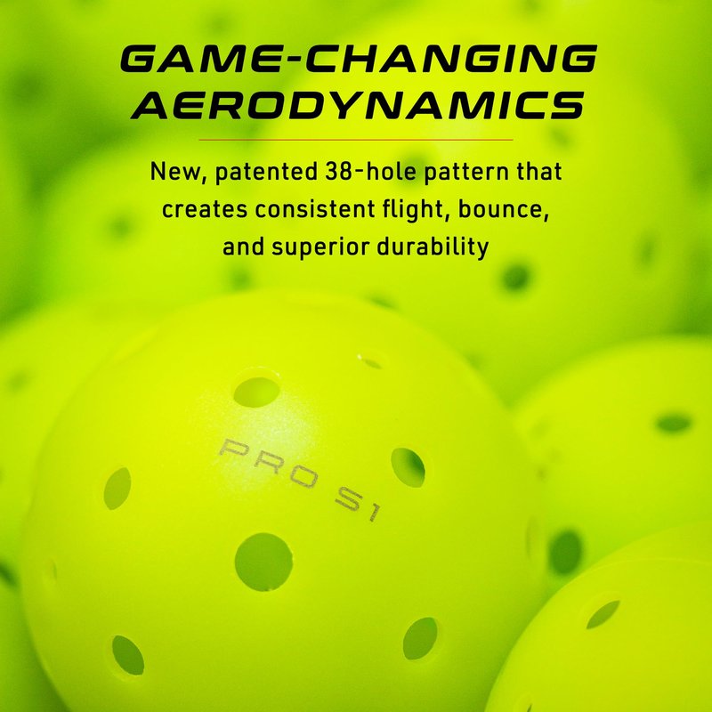 Selkirk Sport Pro S1 Ball | Crack-Resistant | 38 Hole Outdoor Pickleball Balls | USAPA Approved Pickle Ball for Tournament Play | Advanced Aerodynamics | 12 Pack Pickleballs |