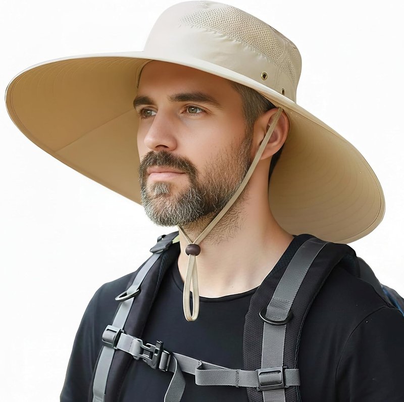 Wide Brim Sun Hat for Men & Women - Bucket Safari Fishing Hat for Hiking, Camping & Outdoor Activities