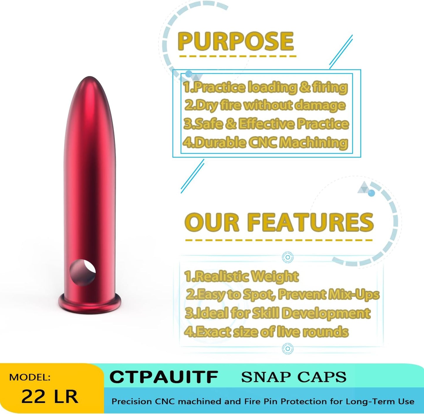 Snap Caps for 22LR | Realistic Dummy Rounds for Safe Training & Practice