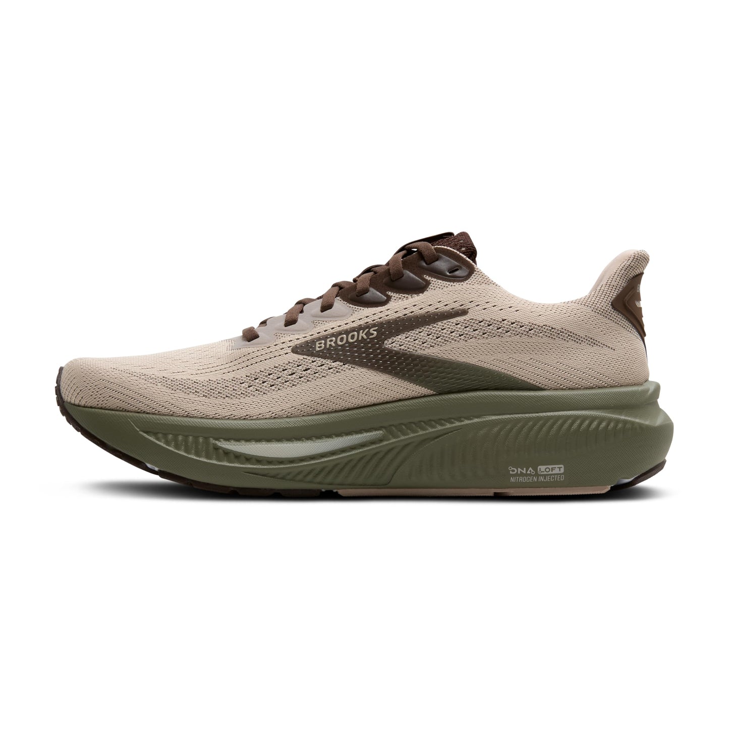 Brooks Men’s Ghost 17 Neutral Running Shoe - Chateau Gray/Brown/Olive - 13 Medium