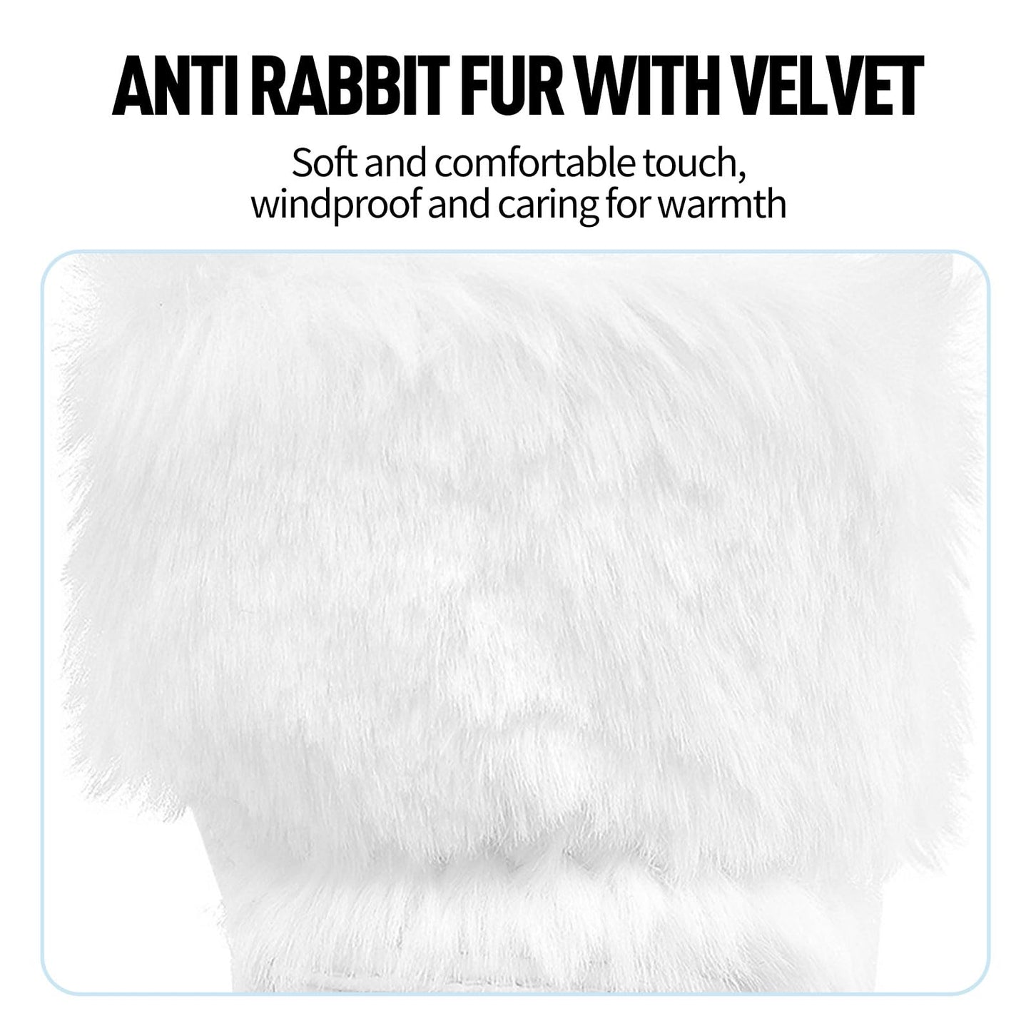 Lohas Creative Women's Golf Gloves, Plush Thickened Imitation Rabbit Fur, Warm, Comfortable, Non-Slip (White, 20)