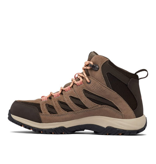 Columbia Womens Crestwood Mid Waterproof, Cordovan/Mud, 9