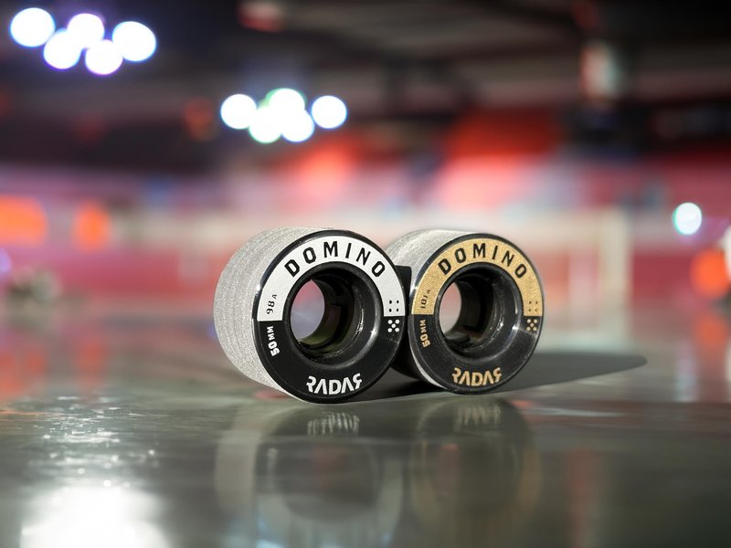 Riedell Radar Domino Wheels - Indoor Roller Skate Dance Wheels - 4 Pack of 50mm x 31mm Wheels | Black/Gold 101A