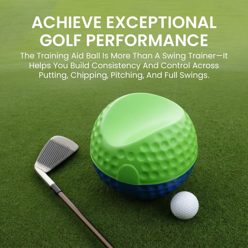 Amy Sport Golf Ball Training Aid with Adjustable Lanyard, Convenient Portable Impact Balls & Teaching Posture Correction Trainer for Men Women Beginner Golfer (Green-Medium)
