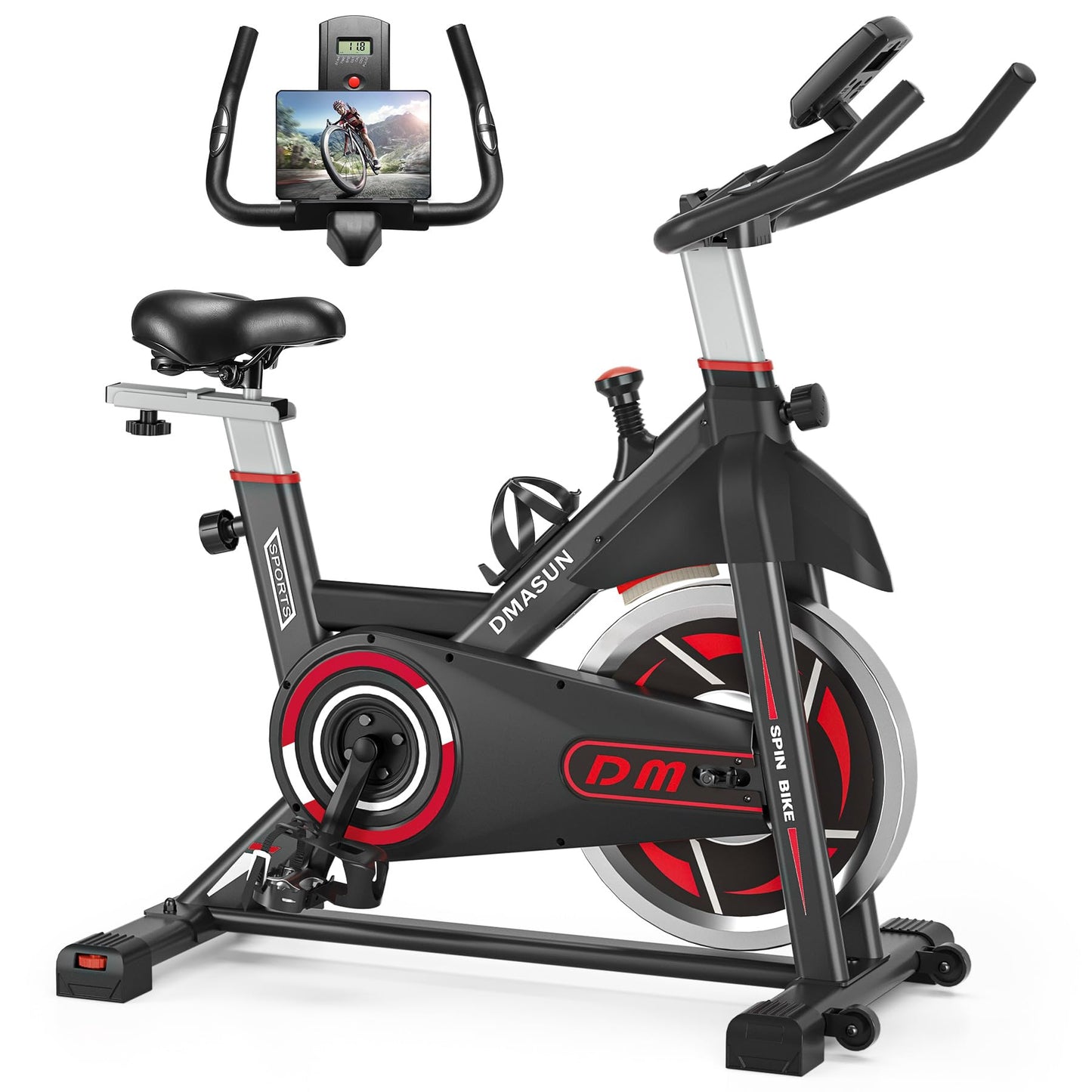 DMASUN Exercise Bike, Indoor Cycling Bike Stationary, Cycle Bike with Comfortable Seat Cushion, Digital Display with Pulse