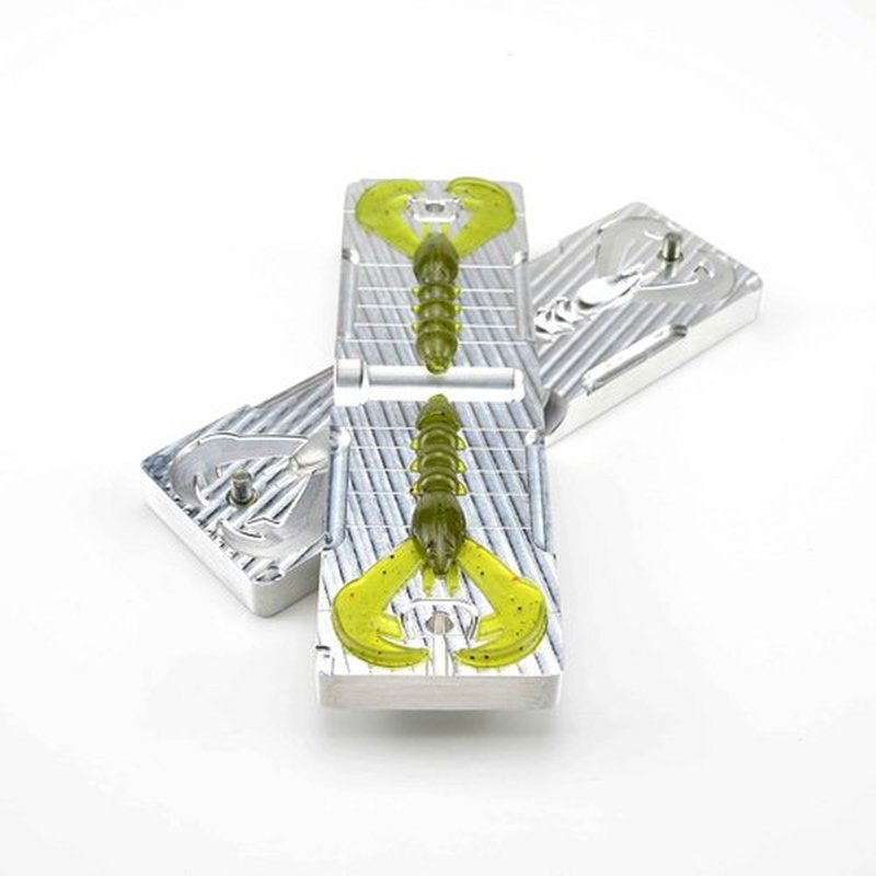 Soft Plastiс Mold Lure Making Injection Molds Fishing Lures Two Cavity Baby Rage Craw 3" (Aluminium)