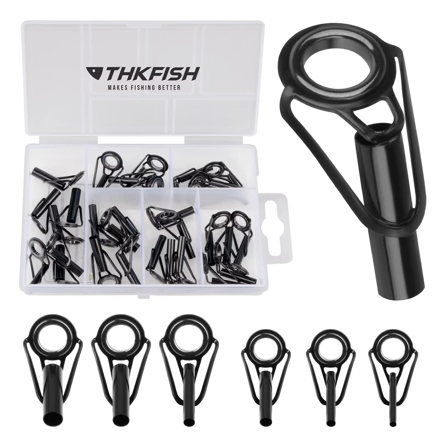 THKFISH Fishing Rod Tip Repair Kit Stainless Steel Ceramic Ring Guide