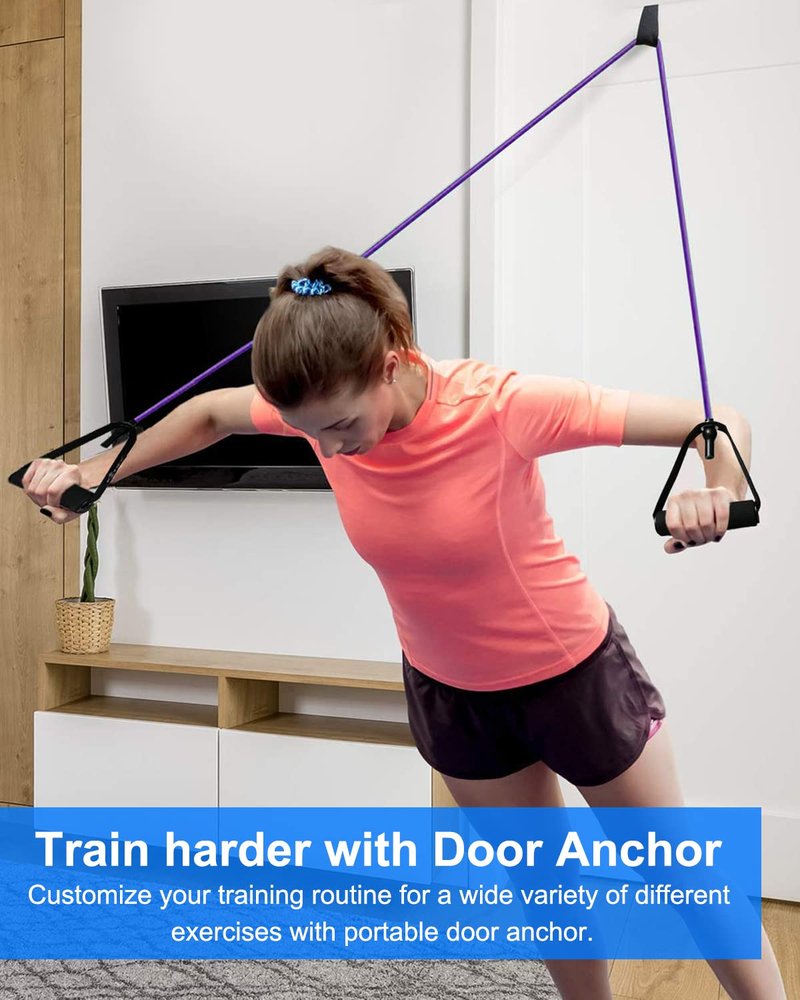 Resistance Bands Set with Handles for Women, Exercise Bands for Working Out with Door Anchor, for Weight Training, Physical Therapy