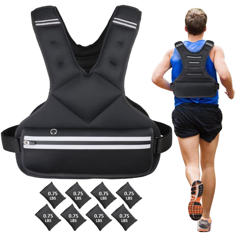 JoyPlus Adjustable Weight Vest, Strength Training Running Vest，Workout Equipment, Sport Exercise, Fitness, Weight Loss for Men, Velcro