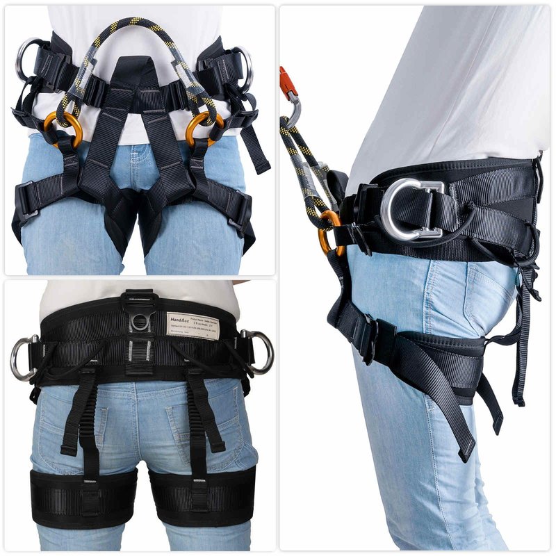 HandAcc Climbing belts, Thicken Professional Large Size Safety Seat Belts for Tree Climbing, Rescuing Work, Rappelling and Other Outdoor Adventure Activities