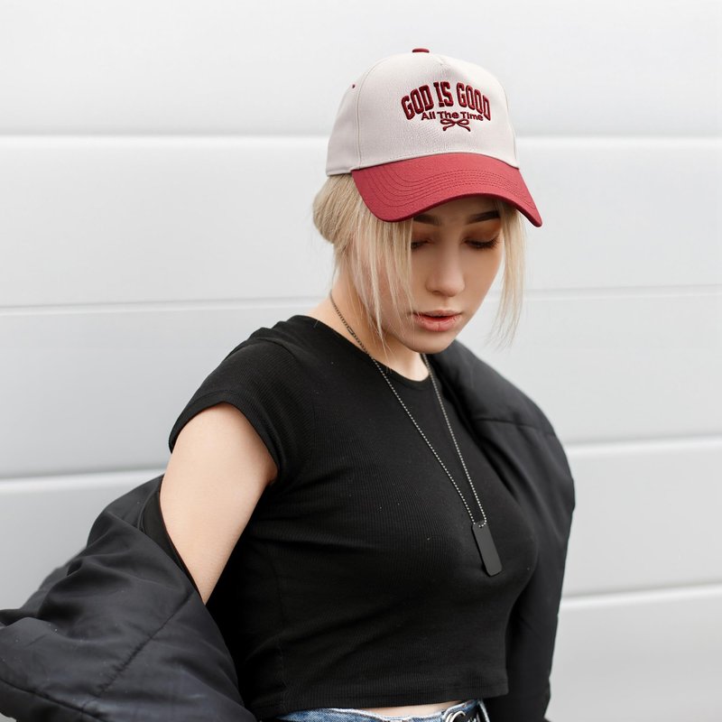 Christian Jesus Hat- 3D Embroidered Adjustable Cotton Faith Blessed Baseball Caps for Men Women Red