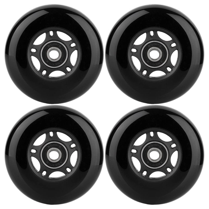 WHEELCOME Inline Skate Wheels Outdoor & Indoor Blade Roller Skate Wheels 85a Roller Hockey Wheels w/Bearings ABEC-9 for Scooter Luggage Repair, 64mm 70mm 72mm 76mm 80mm Dia, 8-Pack (Black, 80mm)