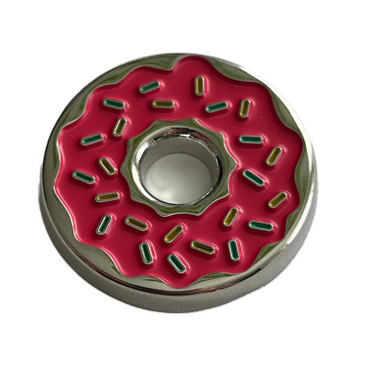 E9 GOLF Sprinkle Donut Golf Ball Marker - Unique & Fun Golf Ball Markers - Golf Accessories for Men and Women - 1.25" Ball Mark - Strawberry
