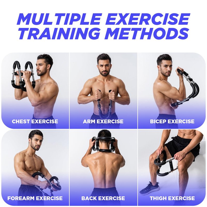 M Mike Sport Twister Arm Trainer, Adjustable Chest Workout Equipment, Twister Arm Chest Exerciser Home Gym Strength Trainer, Portable Detachable Spring Workout Bar Home Fitness Equipment,70-110lbs