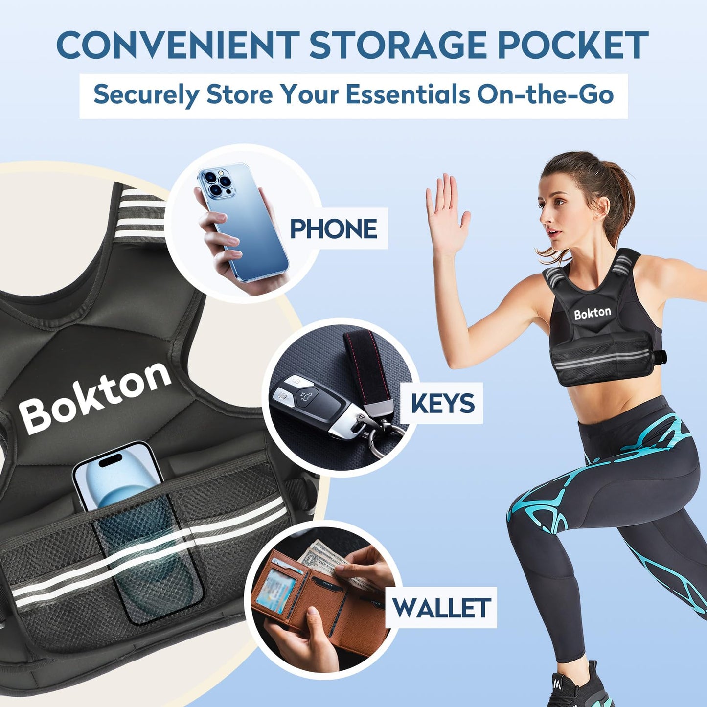 Weighted Vest for Men and Women, 4-10lb/9-18lb Vest with 6 Ironsand Weights for Home Workouts, Adjustable Body Weight Vest Exercise Set for Strength Training, running, walking, Cardio