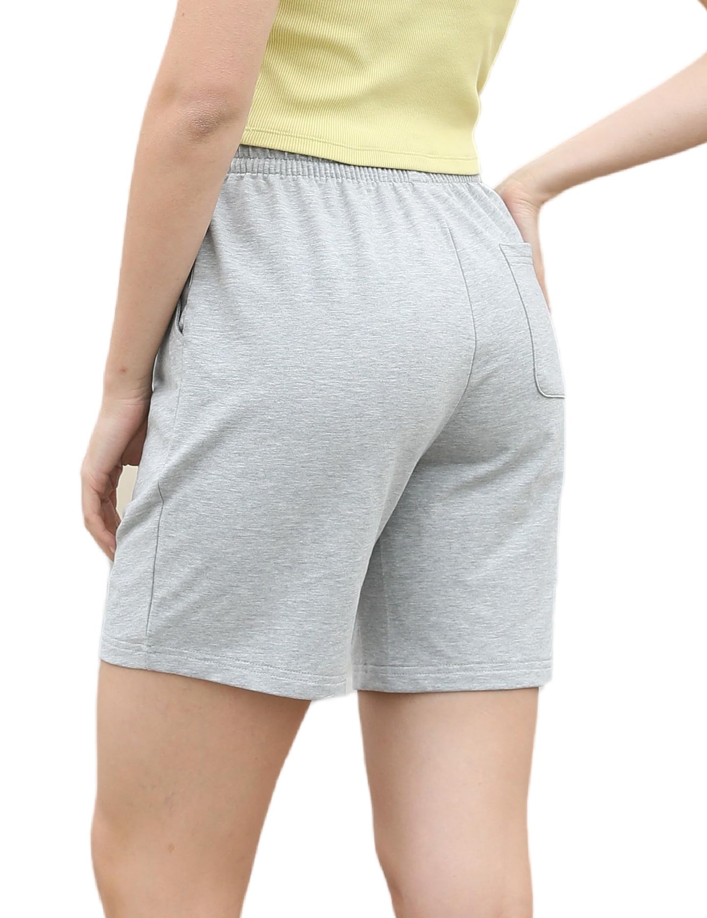 YGDHST Women's Sweat Shorts with Drawstring Cotton French Terry Summer Casual Workout 5" Lounge Bermuda Shorts with Pockets Grey XXXL
