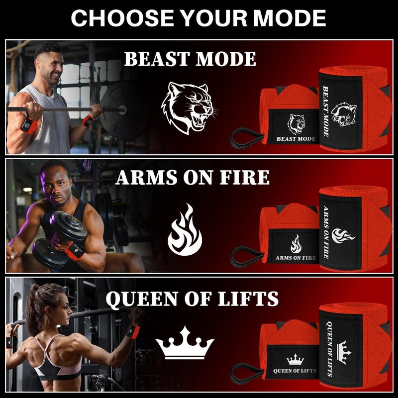 TECEUM Weightlifting Wrist Wraps - Heavy Duty 18" & 12" Workout Braces for Powerlifting & Strength Training