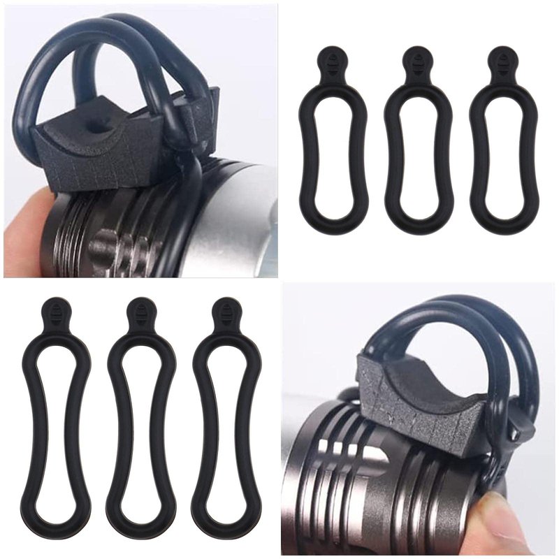 Create idea 12PCS Bicycle Silicone Fixing Straps Bands for Fastening Bike Light Flashlight Headlamp Stretchable O Rings Mounting Holder Bike Accessories Black