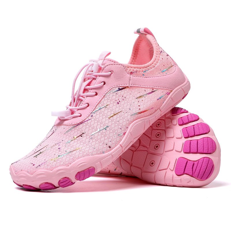 StoneLiquid Hike Barefoot Shoes for Women Men Waterproof Trail Running Healthy & Non-Slip Barefoot Footwear (Meteor-Pink, Adult, Women, 7.5, Numeric, US Footwear Size System, Medium)