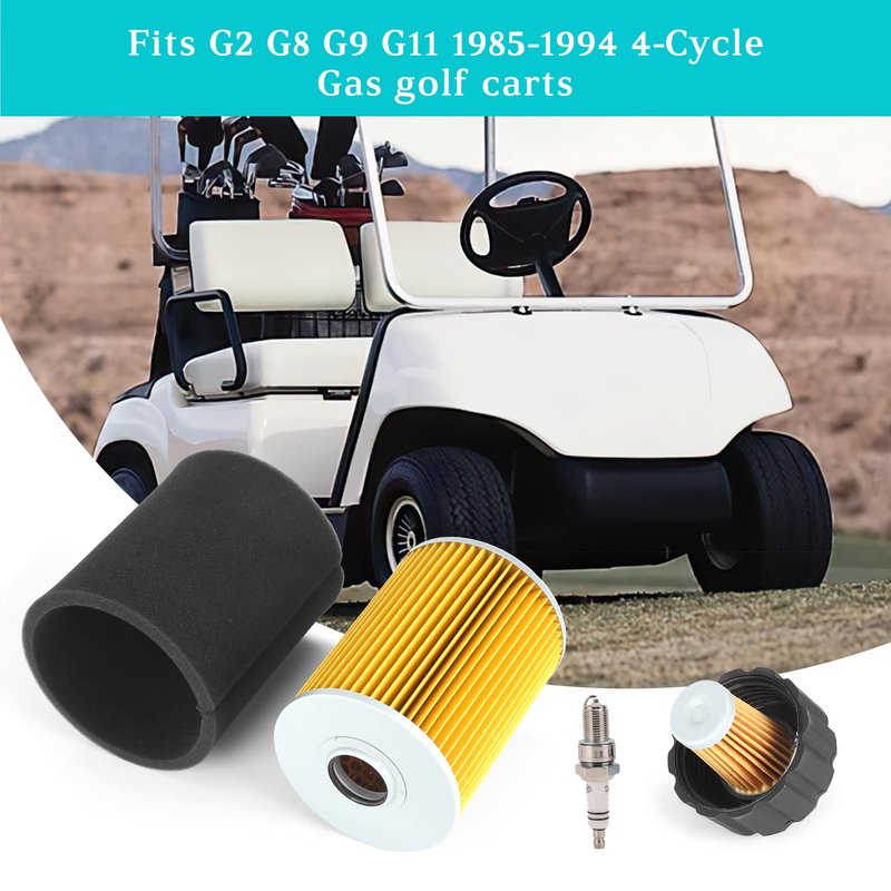 10L0L Tune Up Kit for Yamaha G2 G8 G9 G11 4 Cycle Gas Golf Cart 1985-1994, Replaces J10-14417-00 J38-14450-00, Air Filter Pre-Filter with Spark Plug Fuel Filter