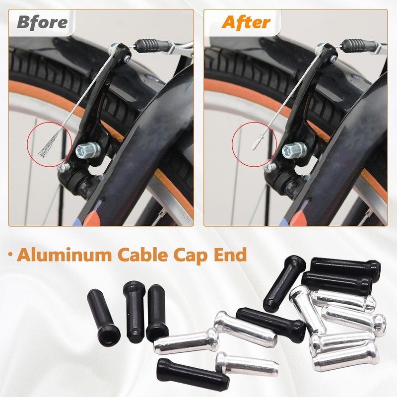 mankk 73PCS Universal Bike Brake Cable Kit and Housing Replacement Kit Stainless Steel Bike Cable Cutter Wire Cable Cutters with Cable End Caps and O-Rings for Mountain Road Bike Bicycle