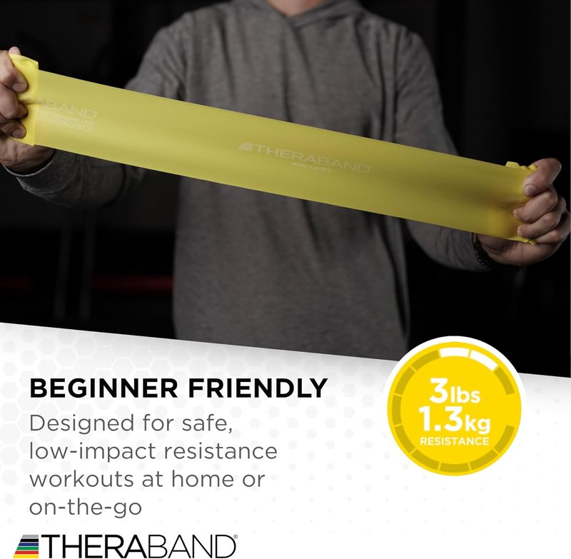 THERABAND Resistance Bands Set - Elastic Exercise Bands for Strength Training & Physical Therapy | Upper & Lower Body Fitness