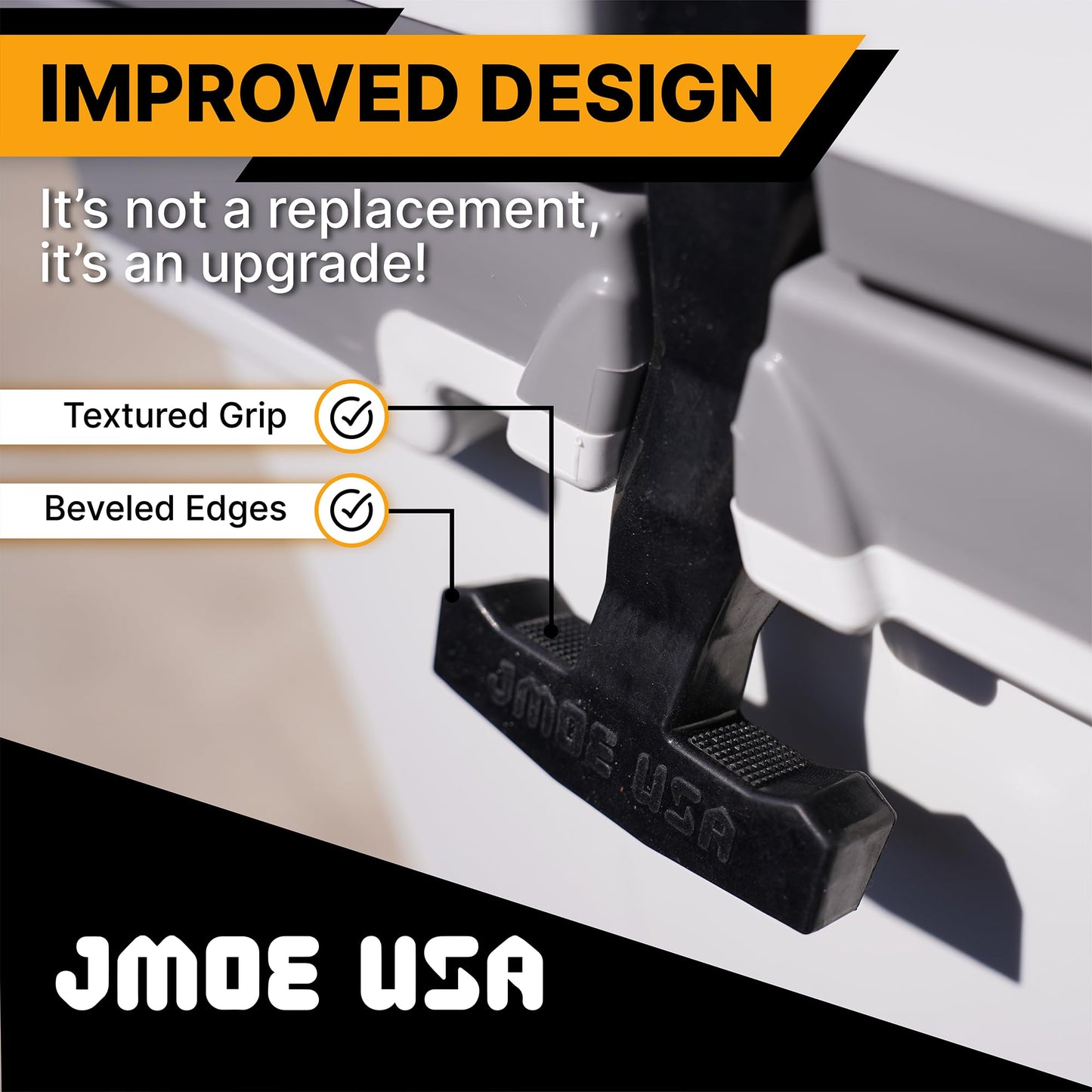 Jmoe USA T-Latch Replacement Kit + Metal Pry Bar | Fits RTIC & Yeti Coolers | Tough Durable Rubber Material | 2-Pack | Compatible with Tundra, Roadie, Haul, Silo, Ultra-Light, and More