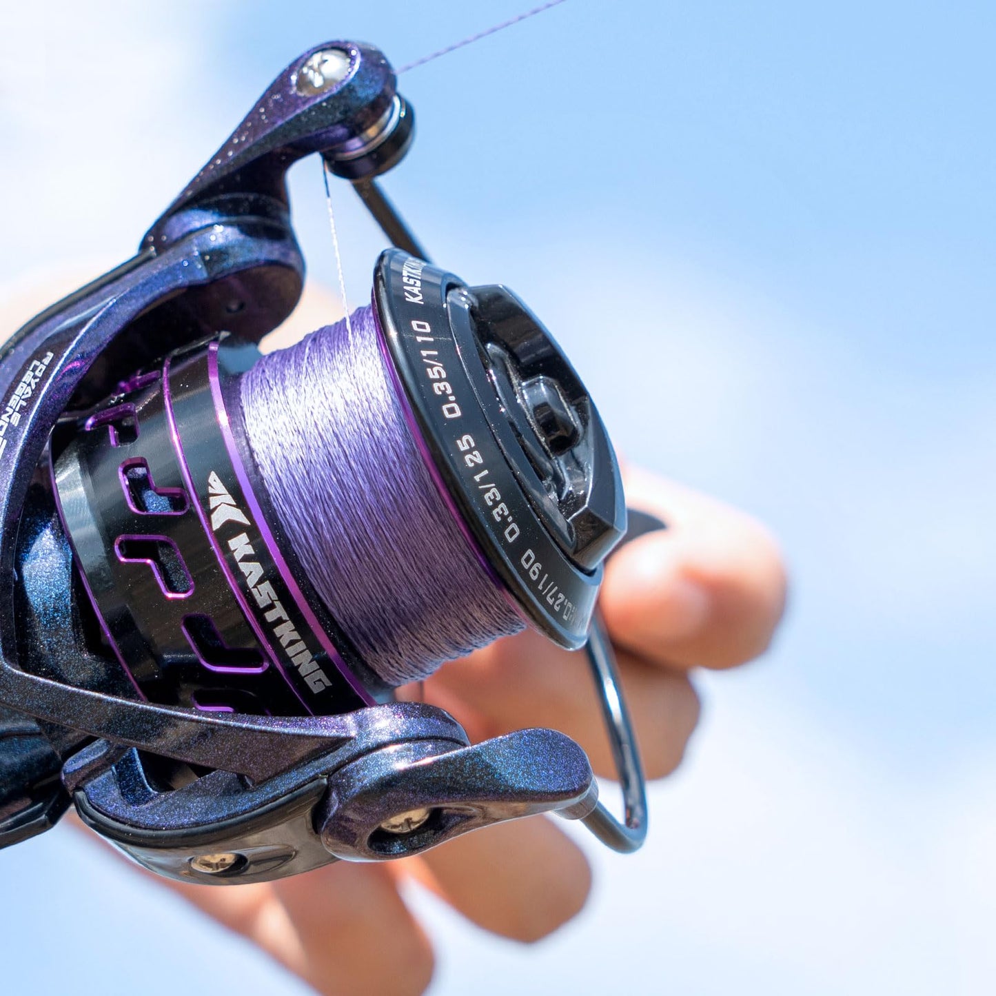 KastKing Destron Braided Fishing Line, Purple, 4 Stands, 20LB, 600Yds