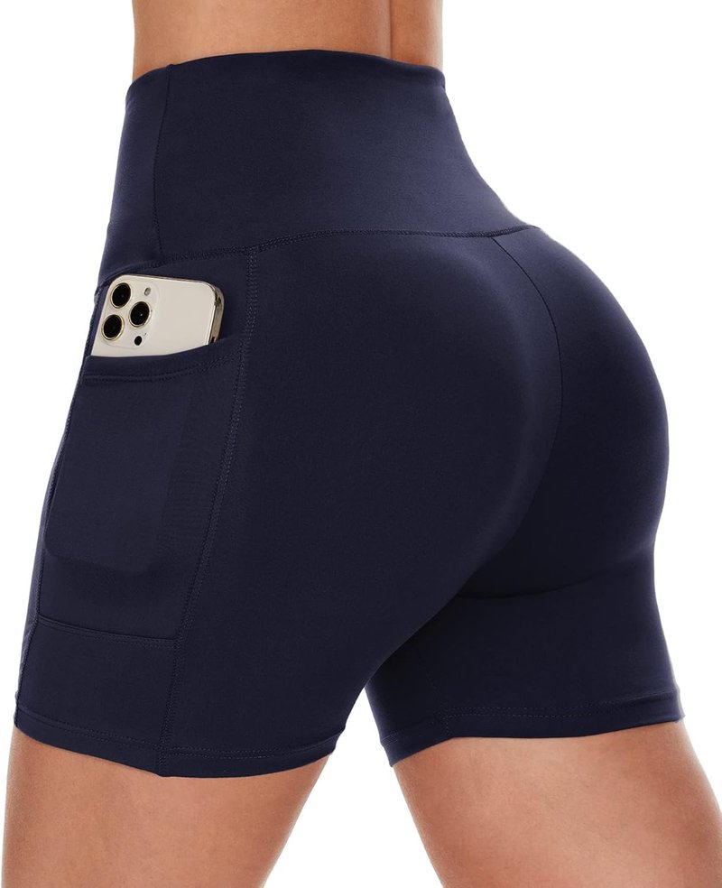 Biker Shorts for Women - High Waisted Spandex with Pockets | Tummy Control Gym & Yoga Shorts (3"/5"/8")