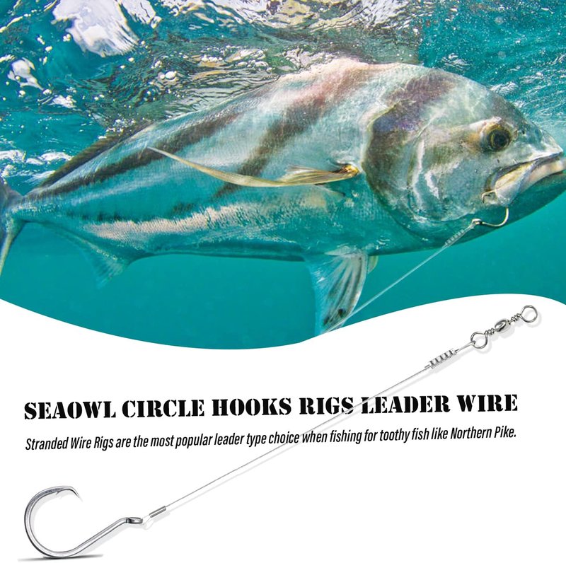 Saltwater Steel Circle Hook Rigs - Octopus Offset Fishing Hooks for Catfish & Bass