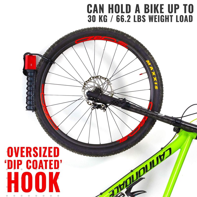 PRO BIKE TOOL Swivel Bike Rack - 2 Pack Indoor Wall Mount for Bicycles in Home and Garage - Vertical Hanging Rack for Space-Saving Storage - Secure Hook for MTB, Road, Hybrid and Kids Bikes