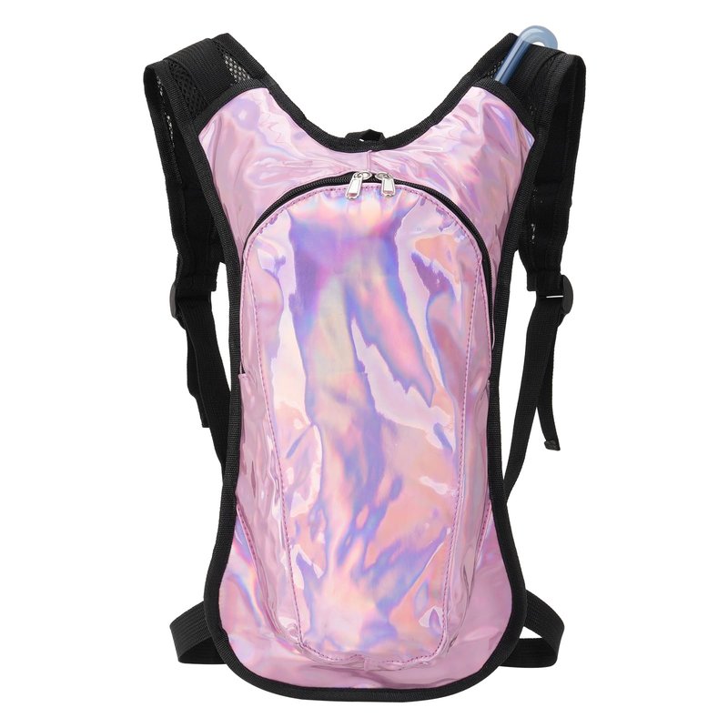 Roptat Hydration Backpack Pack with 2L Hydration Bladder - Lightweight Water Backpack Water Pouch for Women Men Running Riding Biking Music Festival (Pink-Laser)