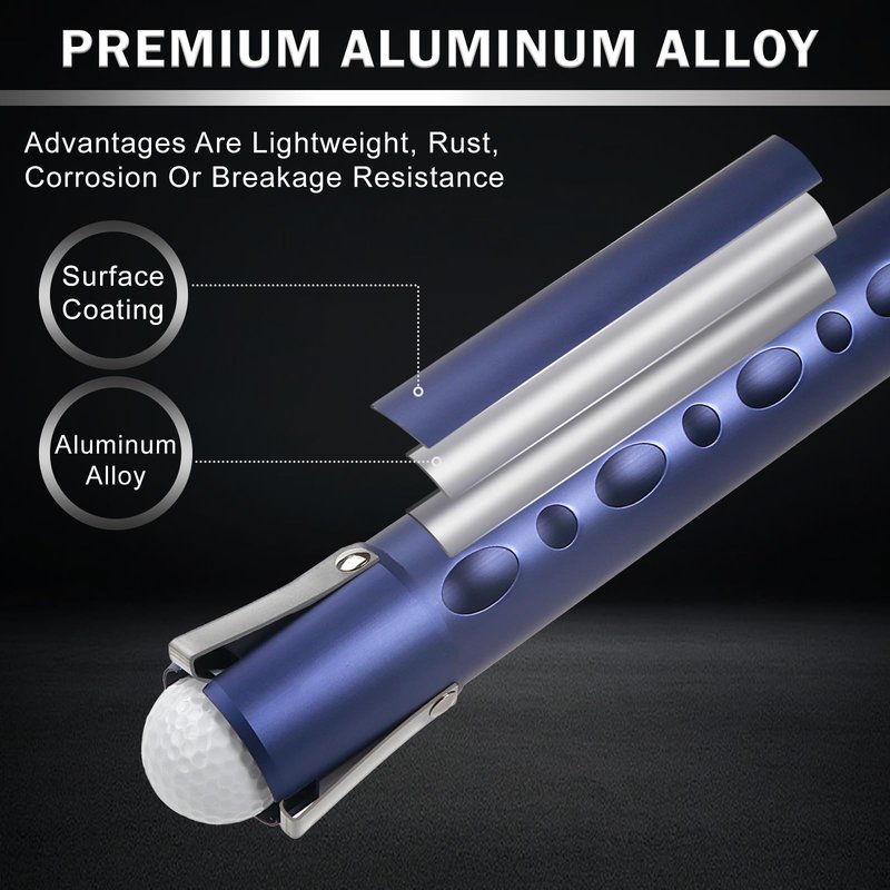 Nogcay Golf Ball Picker Upper Aluminium Alloy Golf Ball Retriever Shag Tube, Golf Ball Shagger Holds 20 Golf Balls Retriever Tool Golf Ball Collector Blue