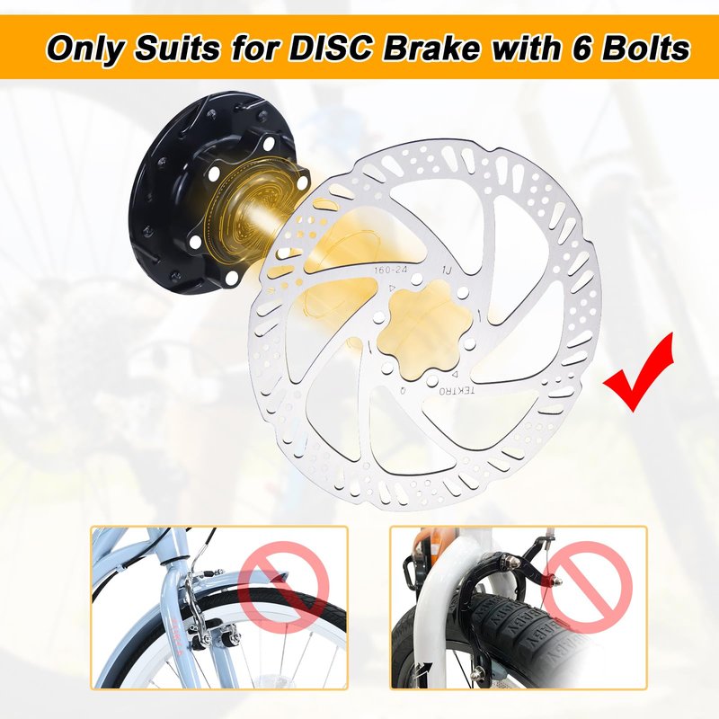 26/27.5/29 Inch Bicycle Wheelset - 14Gx32H Spokes with ED Brass Nipples - 100mm Front/135mm Rear QR Hubs - 6-Bolt Disc Brake Compatible Release for 6-9 Speed Bikes (Rear, 26 inch)