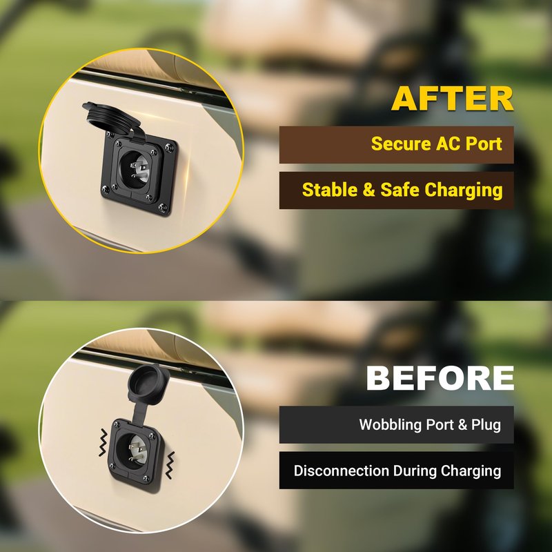 Bumbee Golf Cart Charging Port Adapter 4 Holes Compatible with Carts Charging Plug Part Type for Lithium Battery Conversion and On-Board Charging
