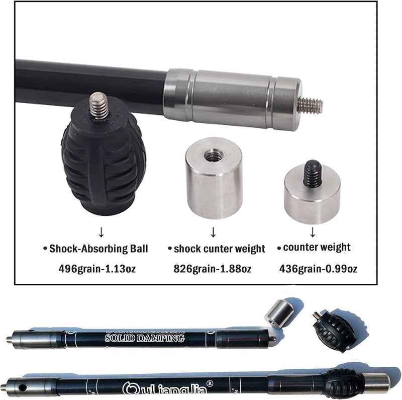 Archery Bow Stabilizer - Carbon Fiber Balance Bar Rod System | 3-30 Inch Damping Shock Absorber for Recurve & Compound Bows