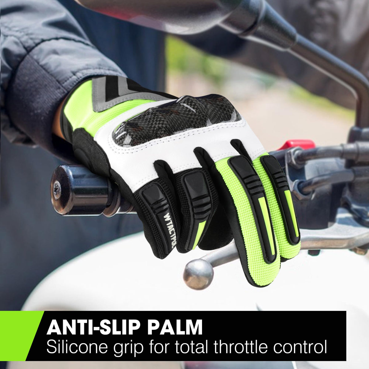 WTACTFUL Motorcycle Gloves Men Women, Carbon Fiber Touchscreen Breathable