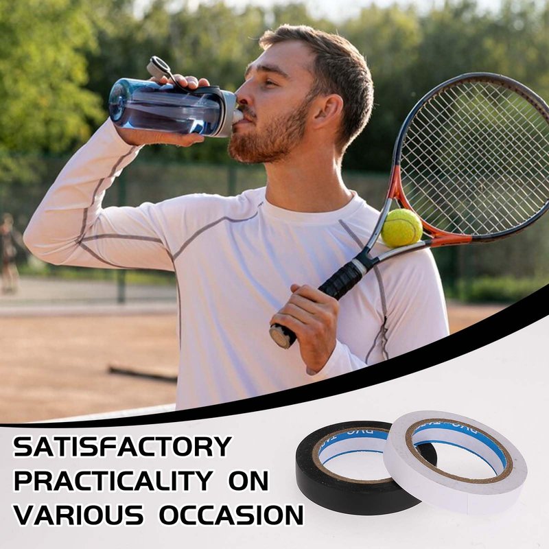 2 Rolls Grip Finishing Tape, 0.39 Inch × 11 Yards PVC Tennis Badminton Racquet Grip Tape Tennis Racket Wrap Grip Accessories Vinyl Extra Raquet Finishing Grip Sticky Seal for Tennis Badminton